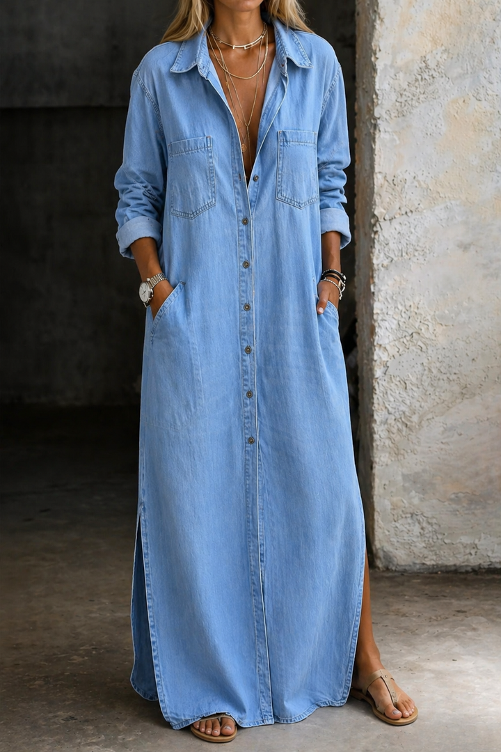 Andrea | Sukienka Denim z Guzikami