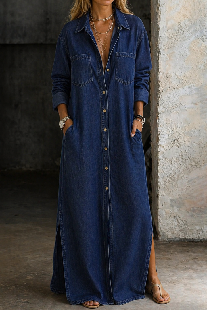 Andrea | Sukienka Denim z Guzikami