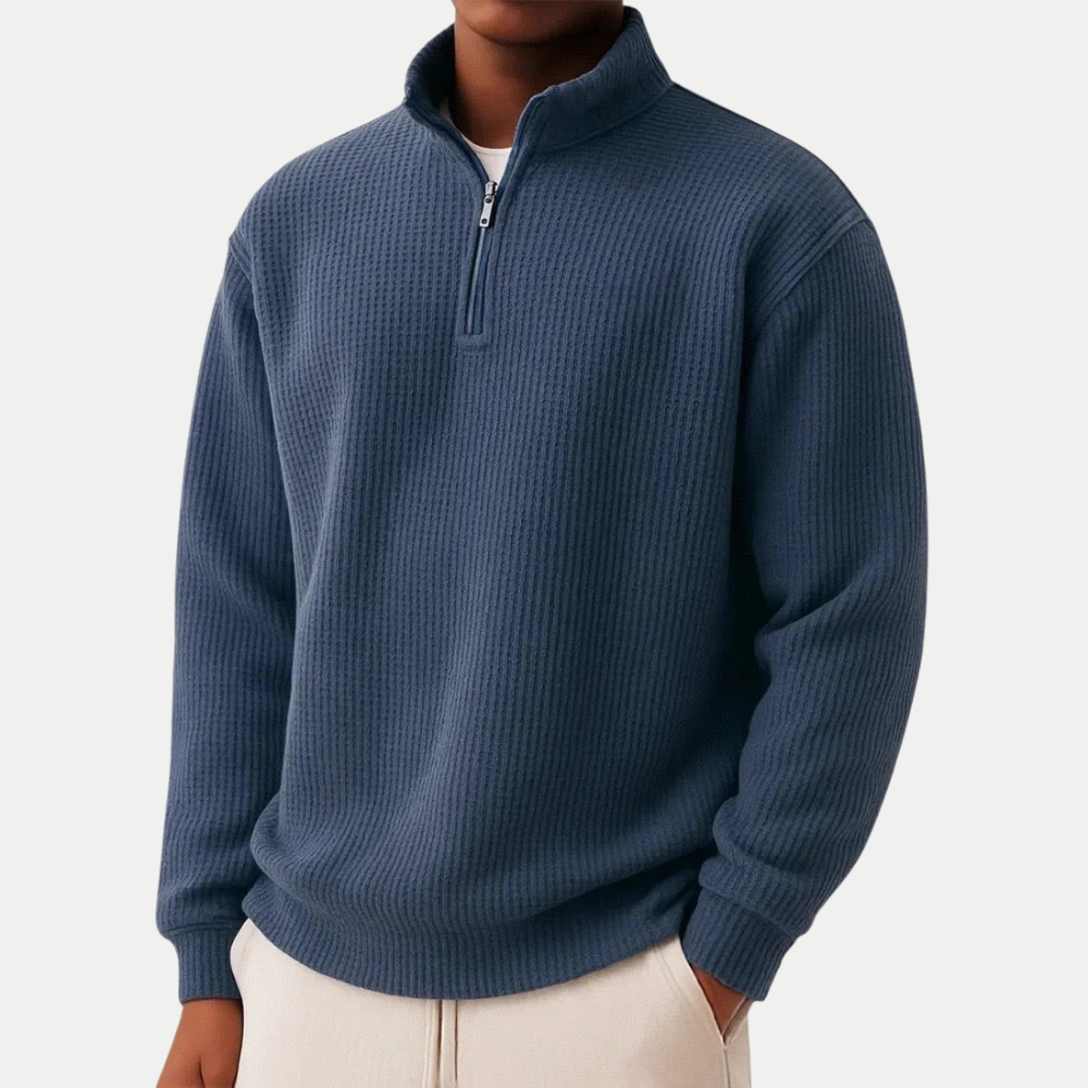 Everett™ | Sweter z dzianiny z krótkim zamkiem