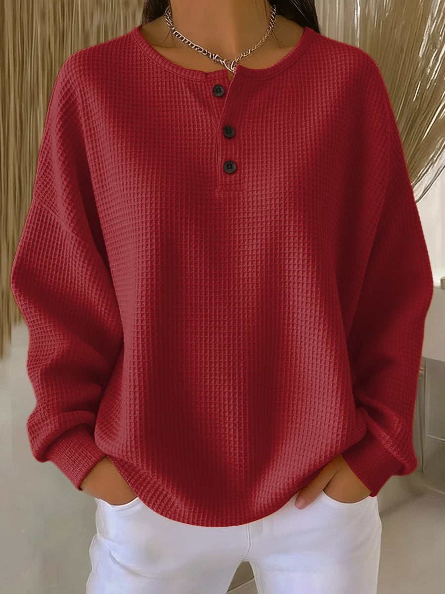 Clara | Przytulny Waffle Knit Henley