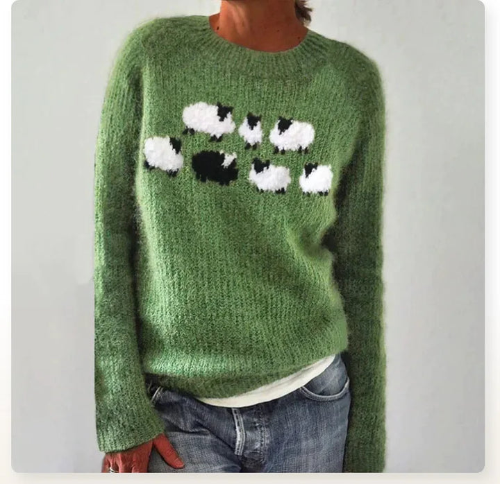 Sweter z wełny retro