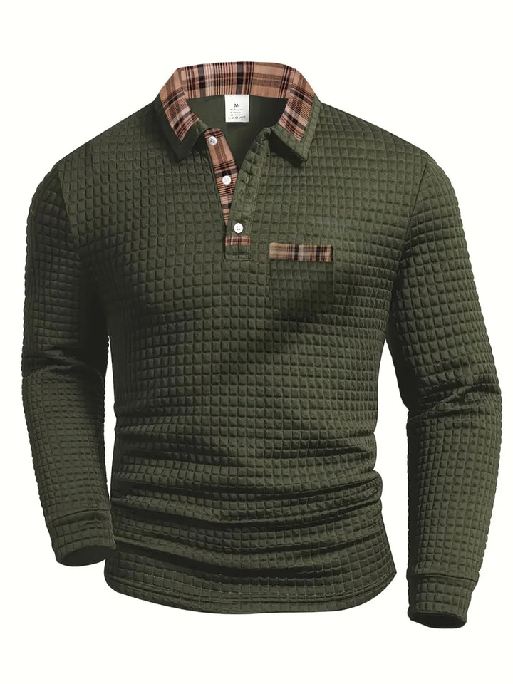Sweter Polo z Wysokiej Jakości Dzianiny Cason