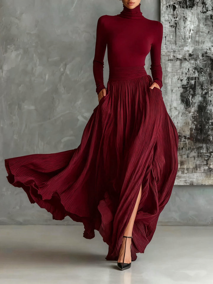 Avelina™ | Elegancka Długa Sukienka Plisowana