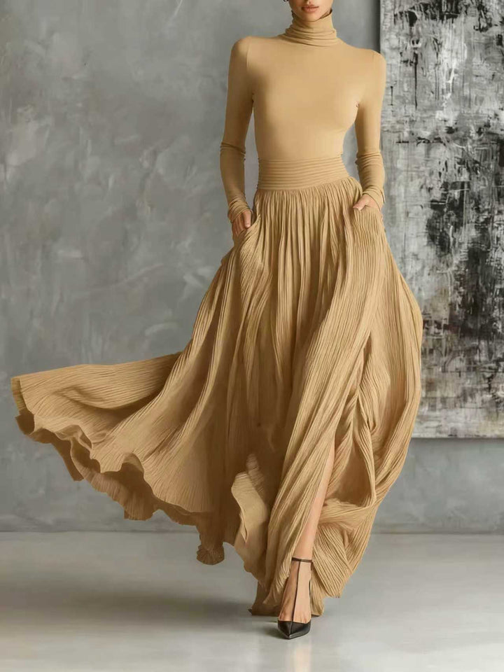 Avelina™ | Elegancka Długa Sukienka Plisowana