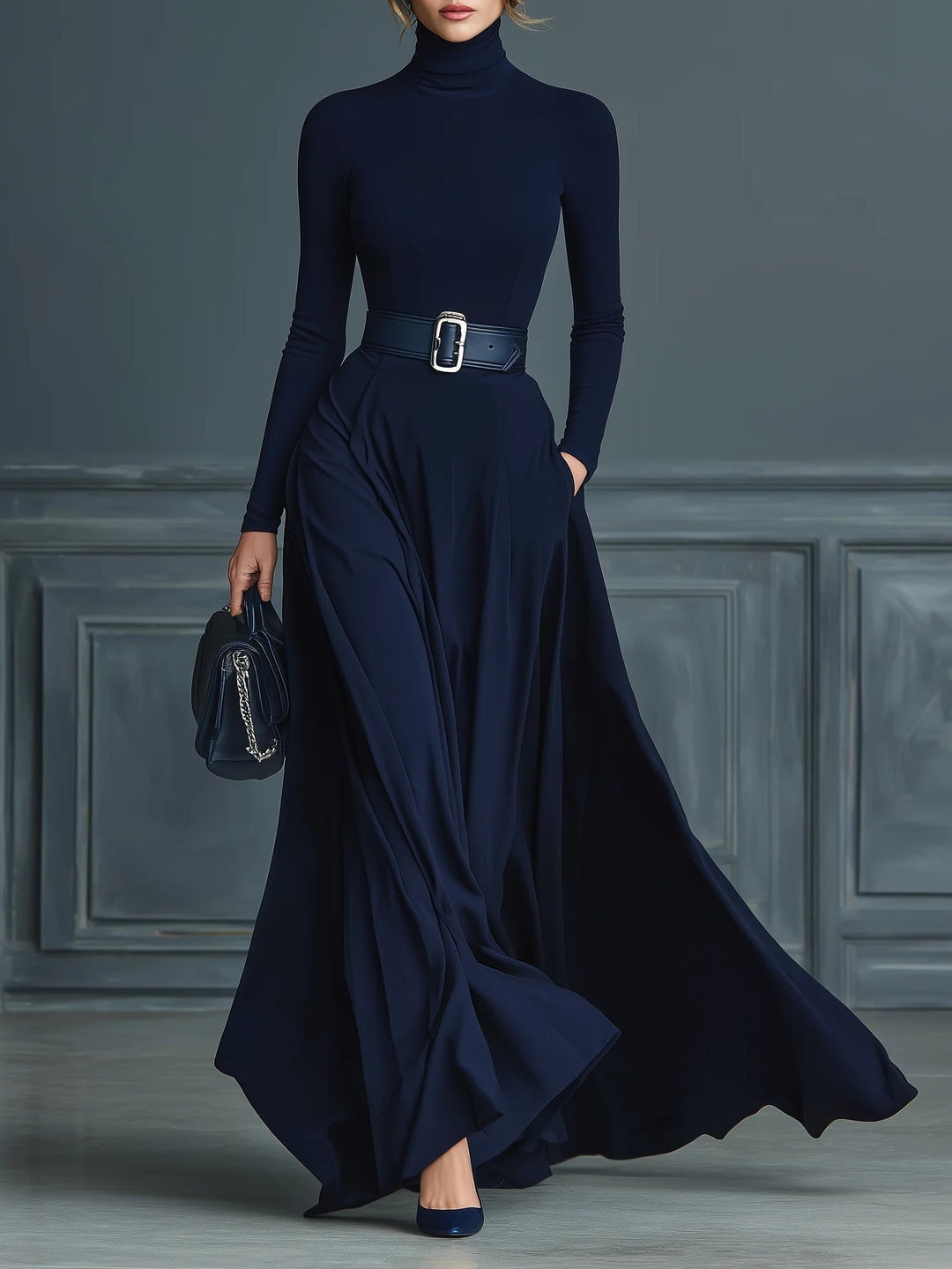 Serena™ | Elegancka Sukienka Maxi z Dzianiny