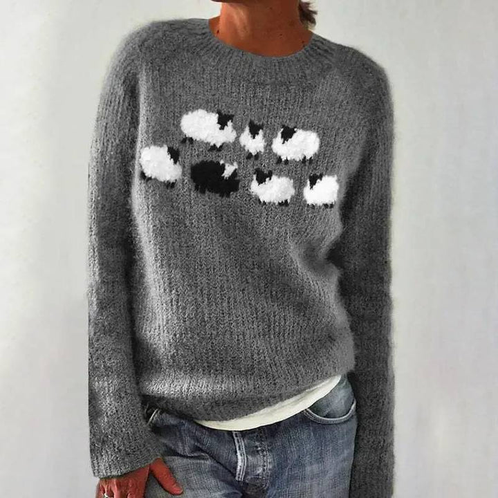 Sweter z wełny retro