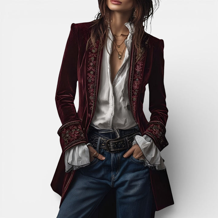 Eliza™ | Elegancka Kurtka Aksamitna