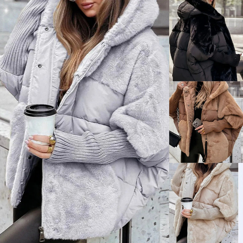 Marcelle | Elegancka Kurtka Puchowa z Sztucznego Futra