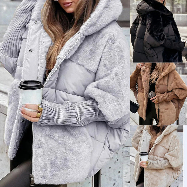 Marcelle | Elegancka Kurtka Puchowa z Sztucznego Futra