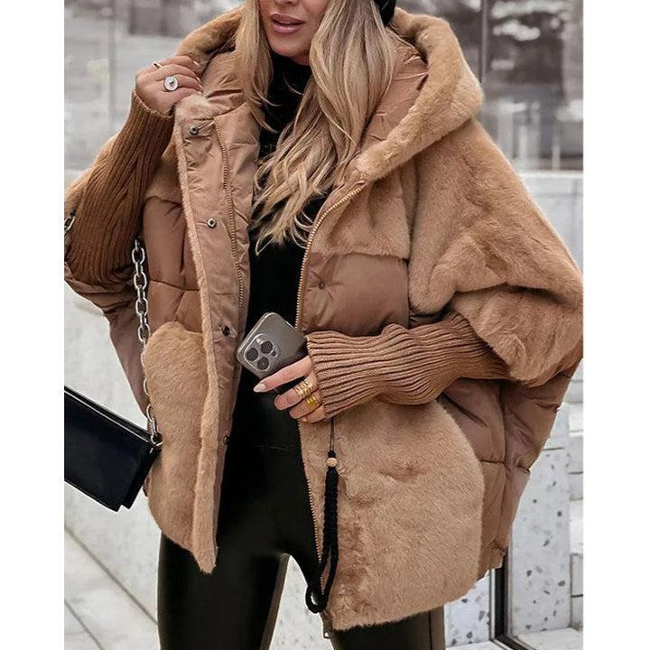 Marcelle | Elegancka Kurtka Puchowa z Sztucznego Futra